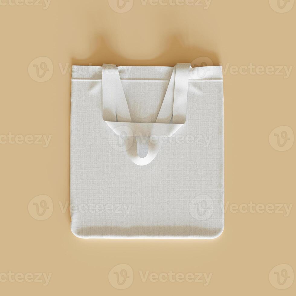 Textile tote bag for shopping mockup. 3D illustration photo