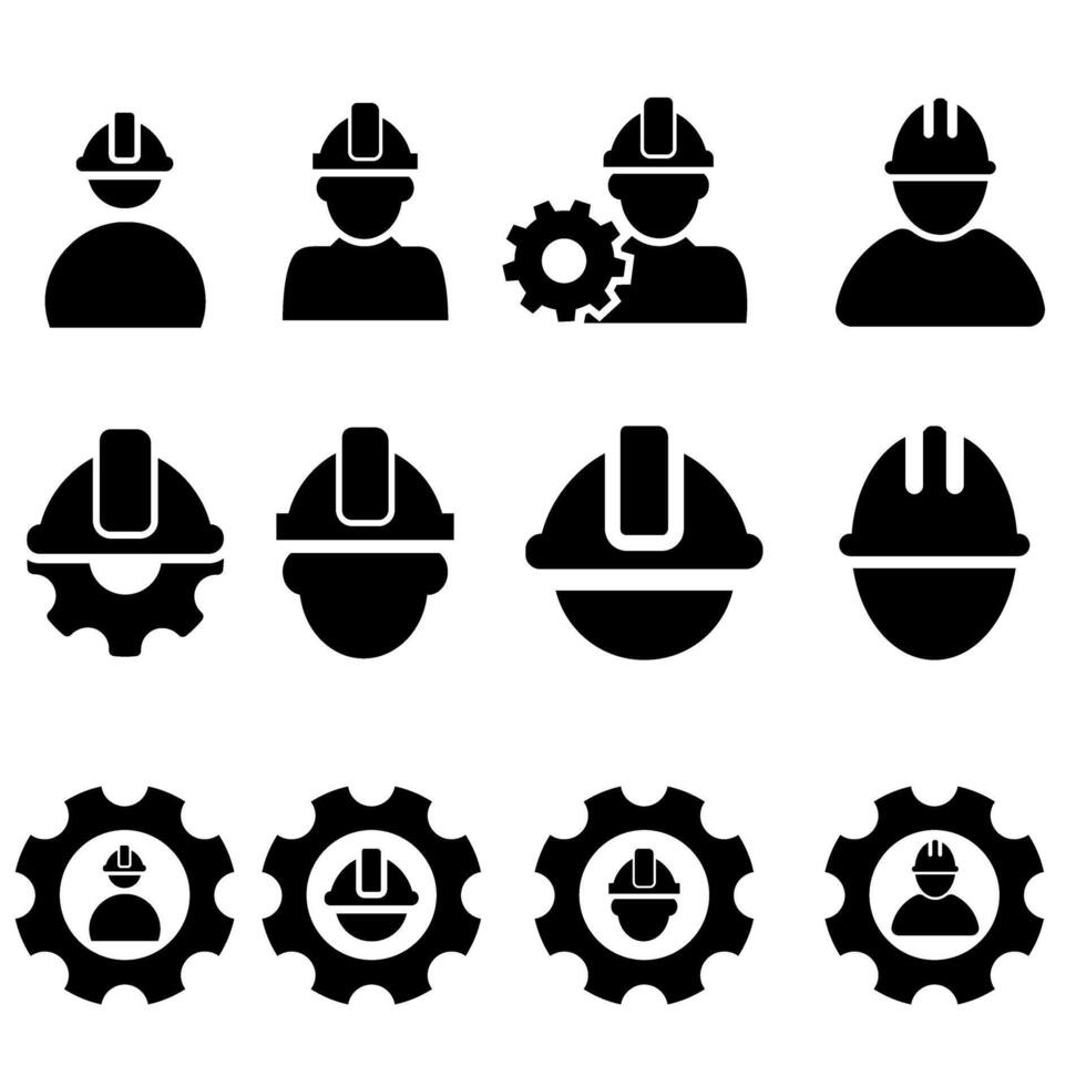 Foreman icon vector set. Builder illustration sign collection. Engineer symbol. Worker logo.