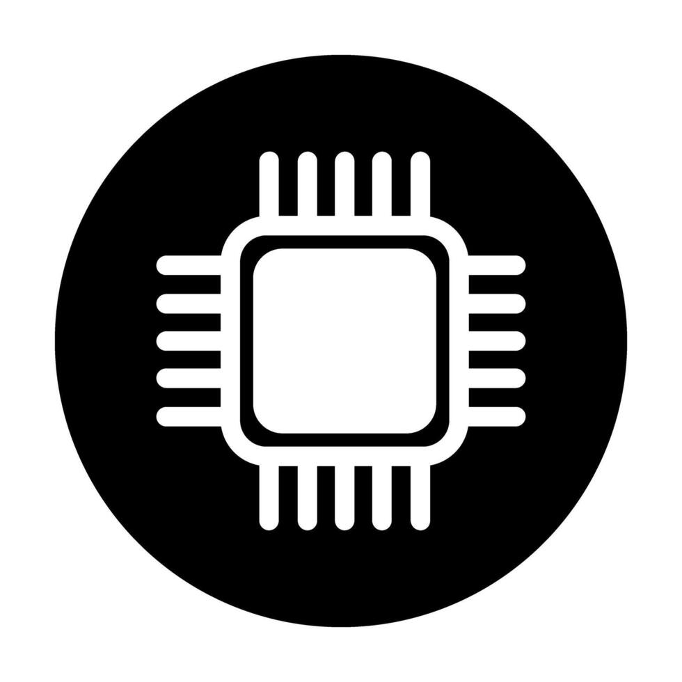 Microchip vector icon. CPU illustration symbol. core sign.