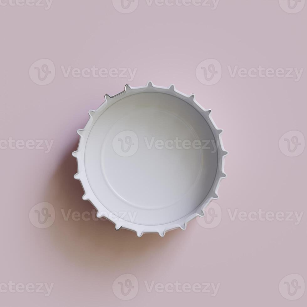 Close up of a bottle cap on white background 3D render photo