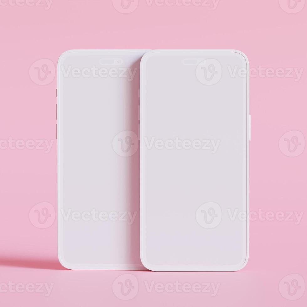 Minimalist modern clay for mockup collection smartphones for presentation, application display, information graphics photo