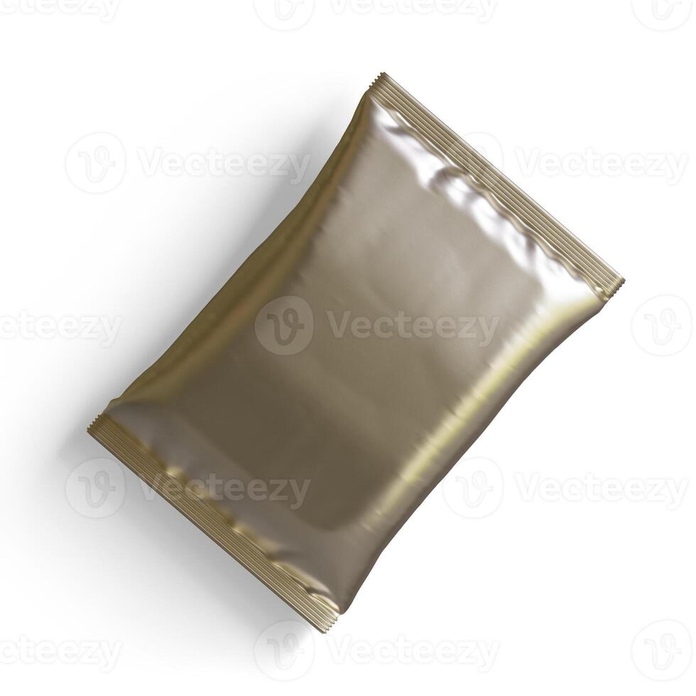 Blank foil packing or aluminium packaging, rendering 3D illustration photo