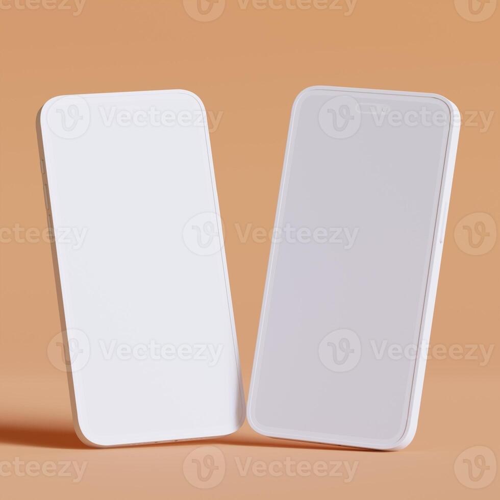 Minimalist modern clay for mockup collection smartphones for presentation, application display, information graphics photo