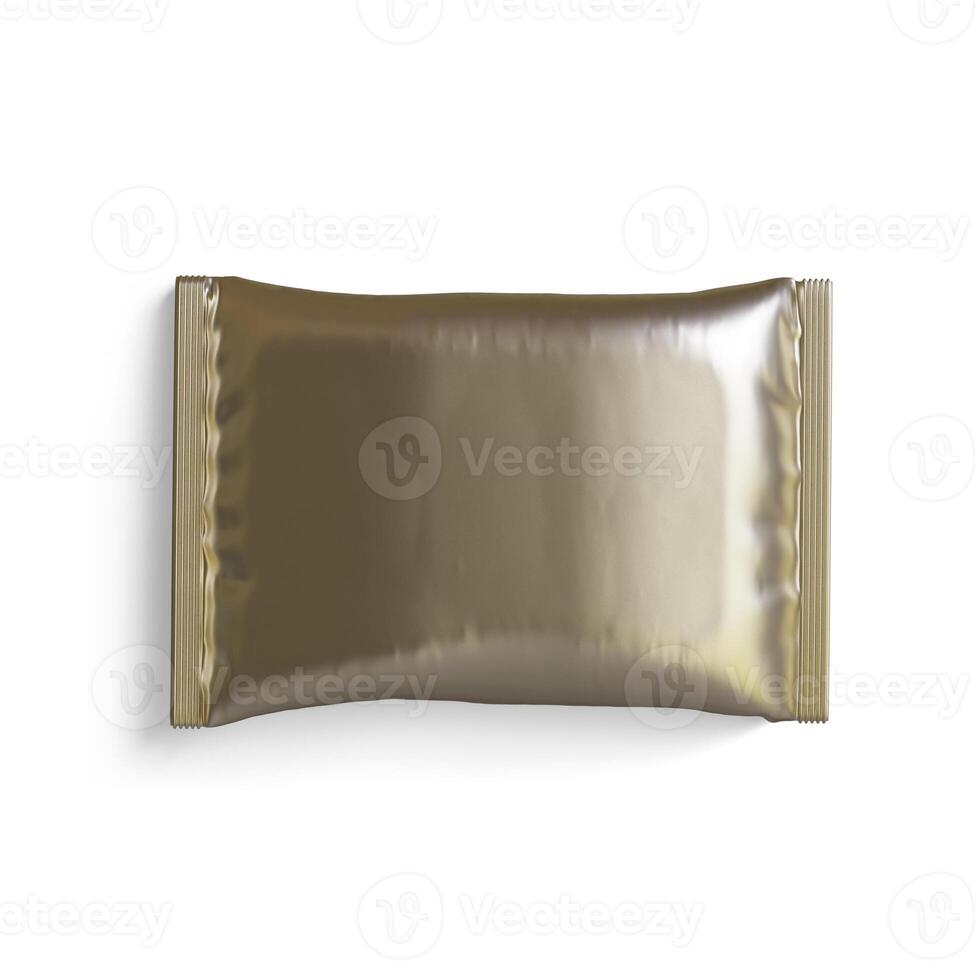 Blank foil packing or aluminium packaging, rendering 3D illustration photo