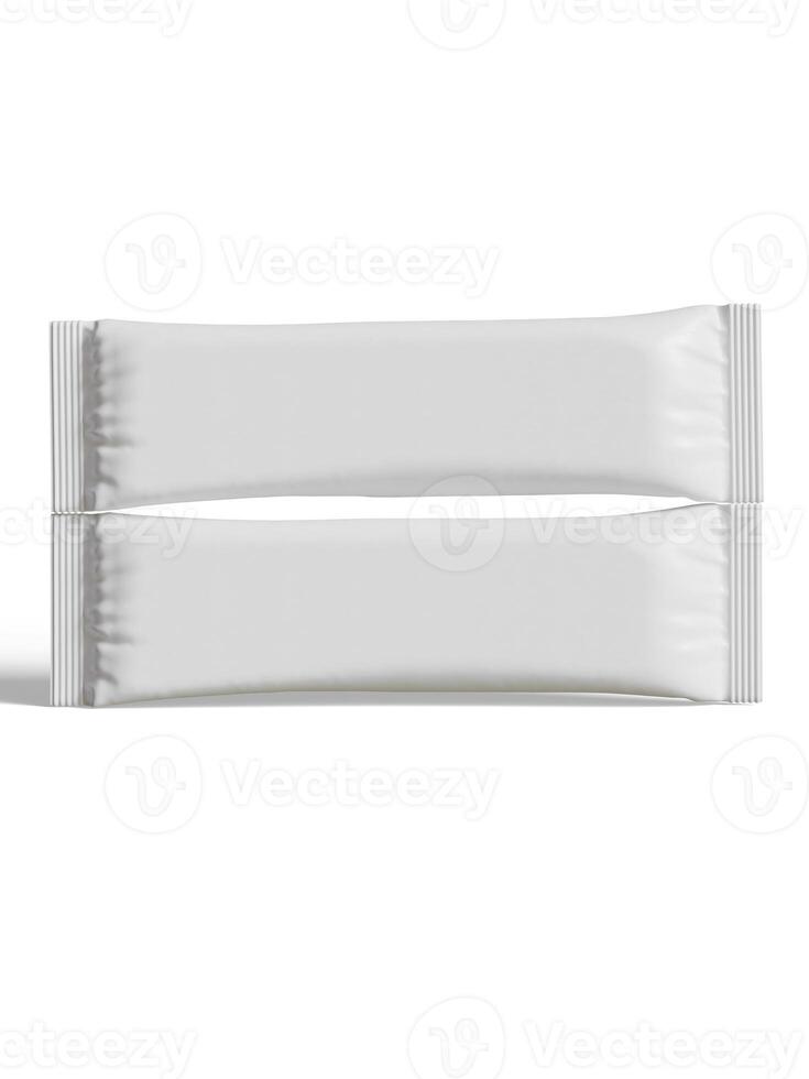 Realistic White Blank template Packaging Foil wet wipes Pouch Food Packing Coffee, Salt, Sugar, Pepper, Spices, Sweets. Template For Mock up Collection photo