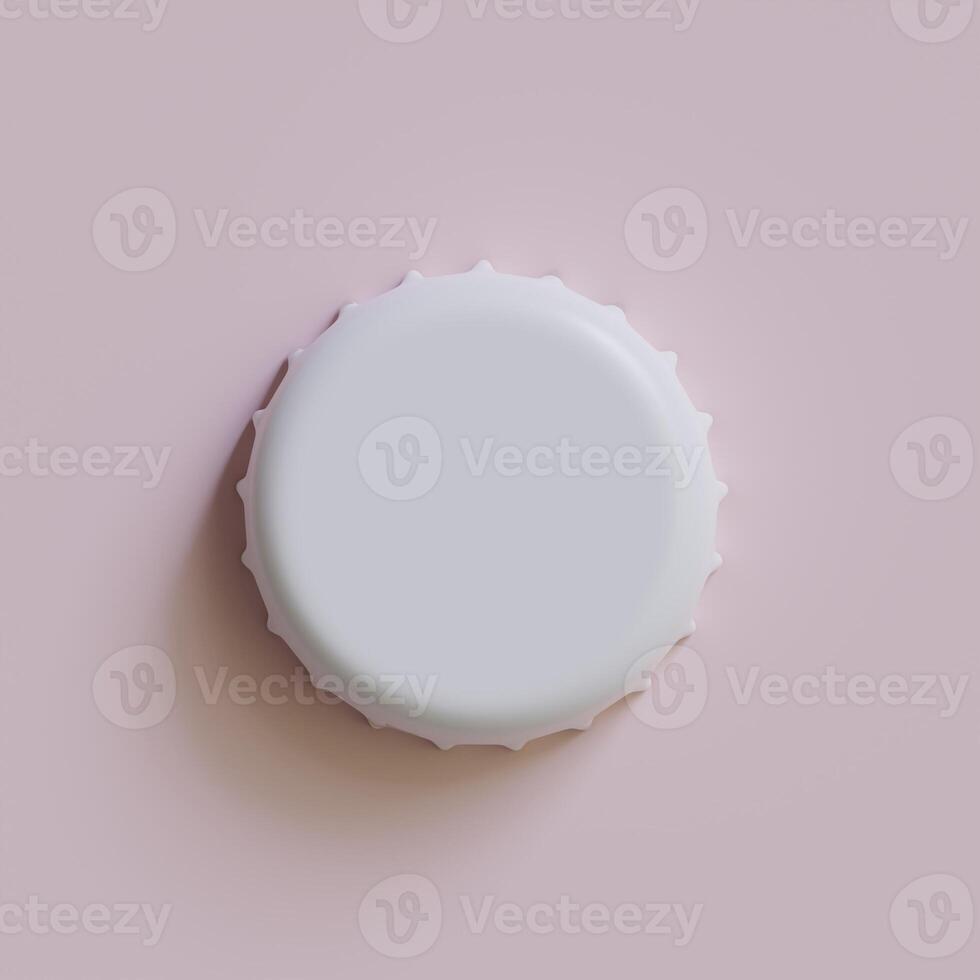 Close up of a bottle cap on white background 3D render photo