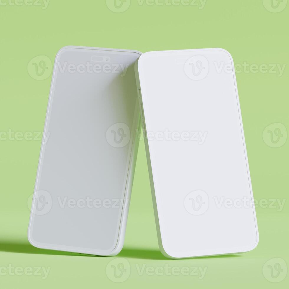 Minimalist modern clay for mockup collection smartphones for presentation, application display, information graphics photo