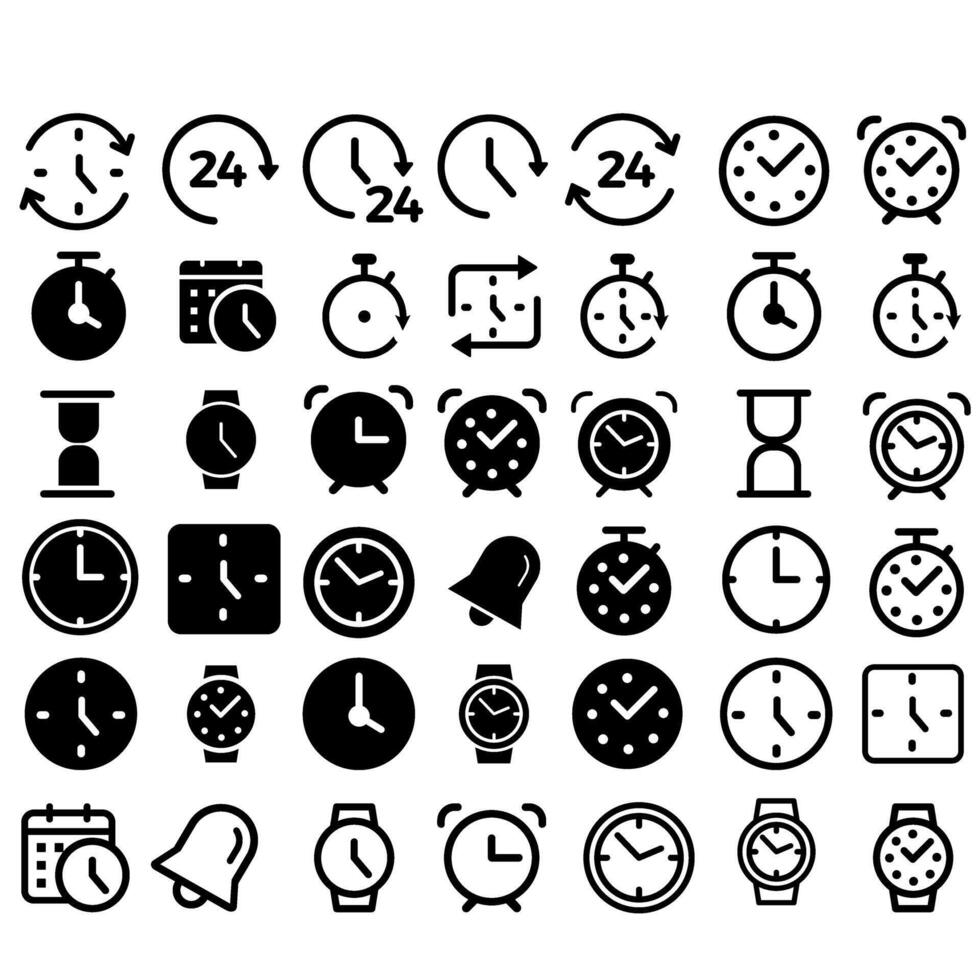 Time icon vector set. clock illustration sign collection. watch symbol.