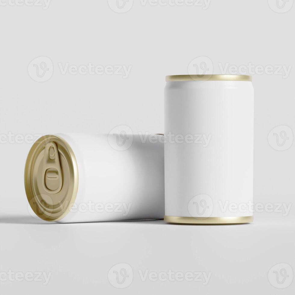 Packaging Fisher Sardines, aluminium cap texture, 3D rendering white background photo