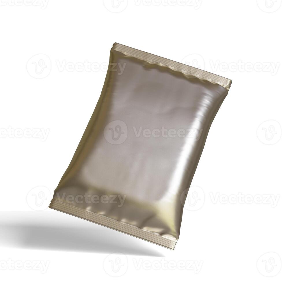 Blank foil packing or aluminium packaging, rendering 3D illustration photo