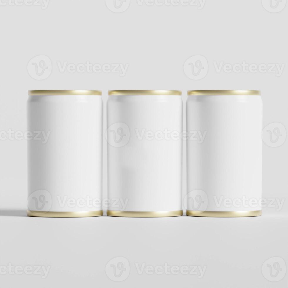 Packaging Fisher Sardines, aluminium cap texture, 3D rendering white background photo