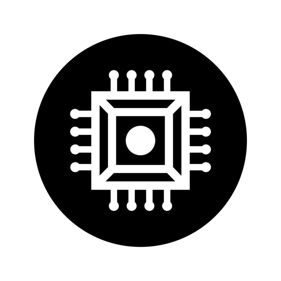 Microchip vector icon. CPU illustration symbol. core sign.