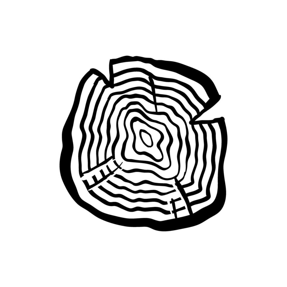 Wood Slice icon vector. Wood Rings illustration sign. Tree symbol. Sawmill logo. vector