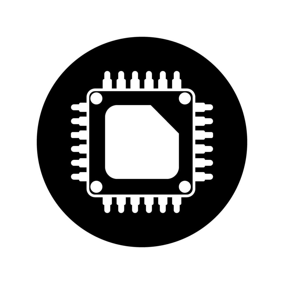 Microchip vector icon. CPU illustration symbol. core sign.