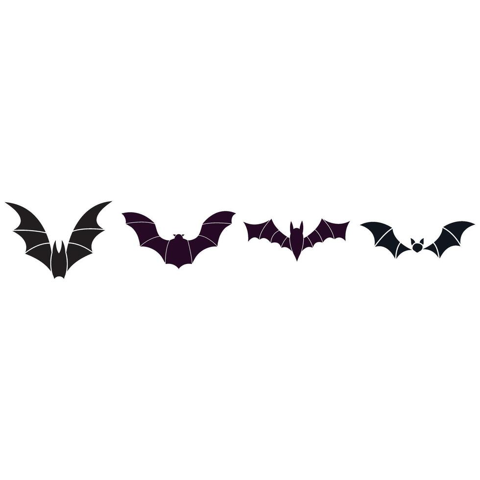 conjunto de vectores de iconos de murciélago. colección de signos de ilustración de halloween. símbolo o logotipo de vampiro.