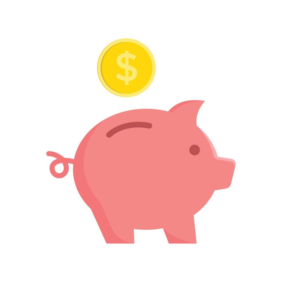 piggy bank icon vector design template in white background