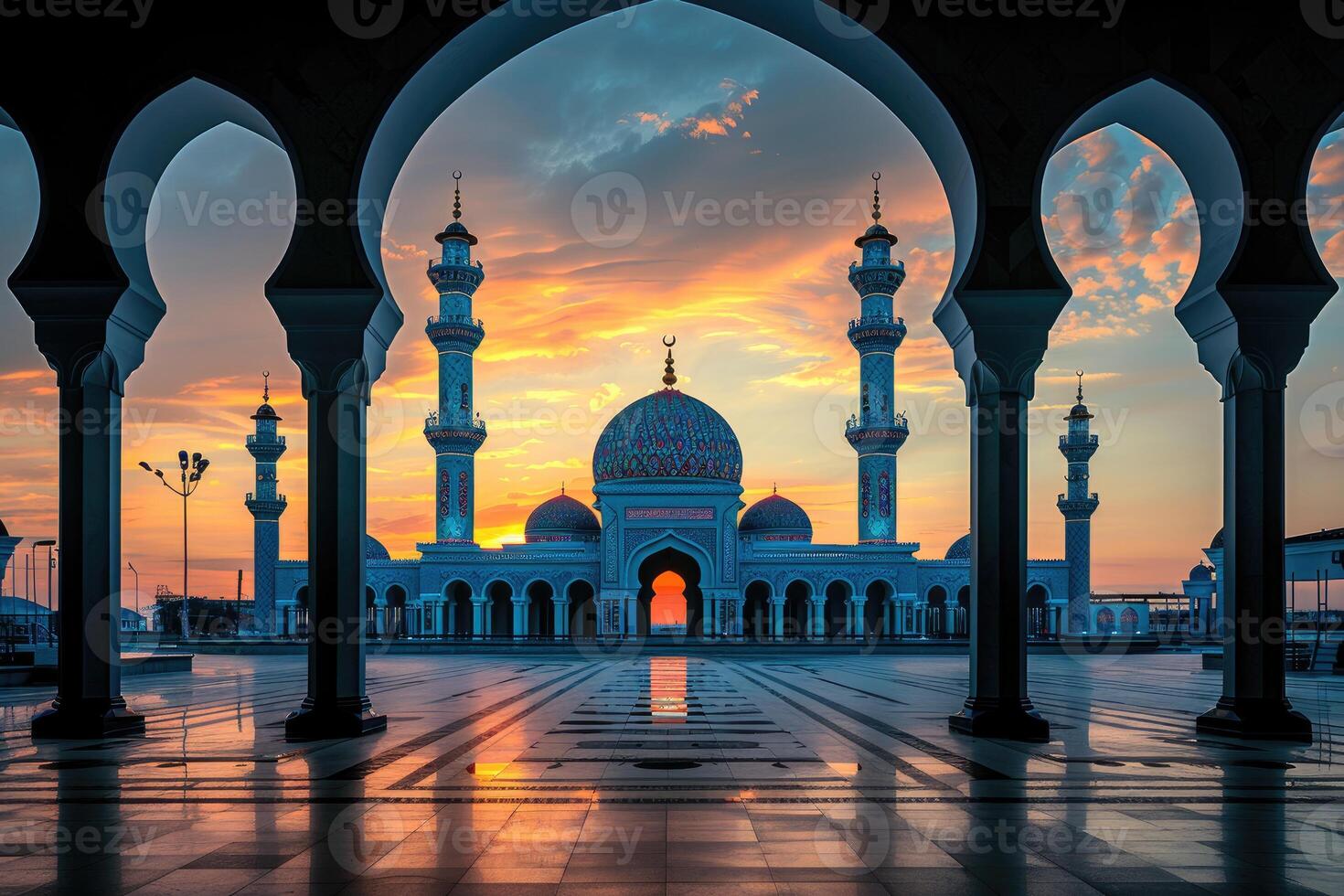 AI generated background concept greeting card with theme related to the Ramadan or eid fitr mubarak photo
