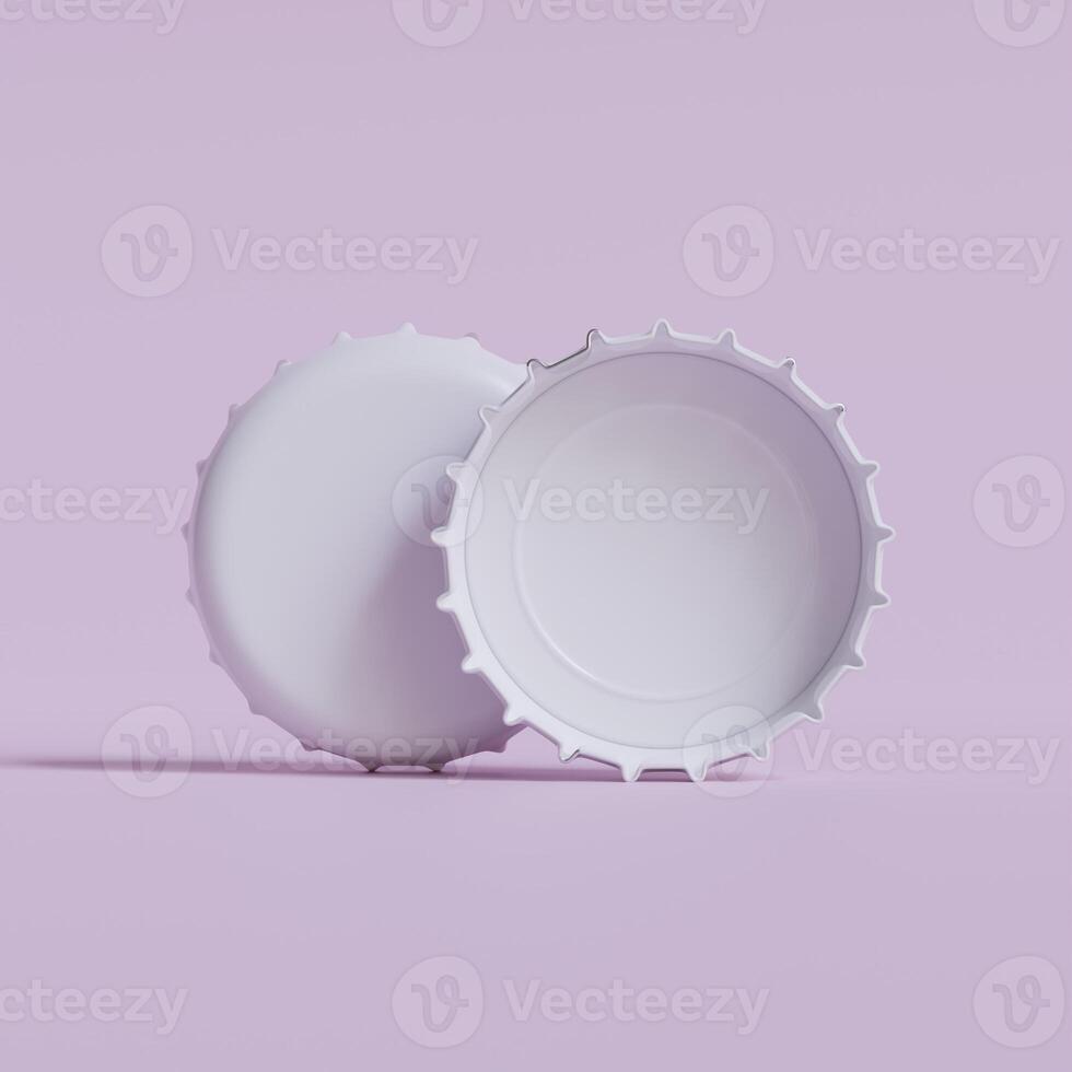 Close up of a bottle cap on white background 3D render photo