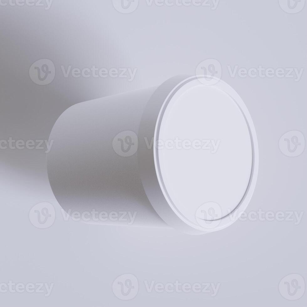 Round paper food packaging box, paper food container, 3d rendering, 3d illustration photo