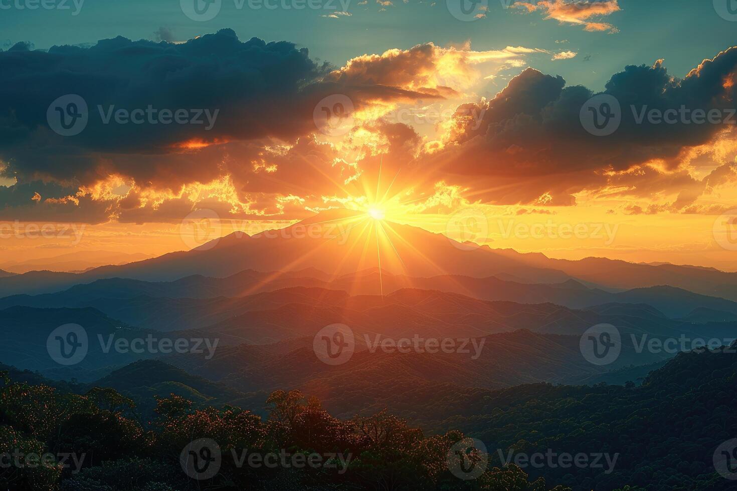 ai generado hermosa naturaleza montaña paisaje profesional fotografía foto