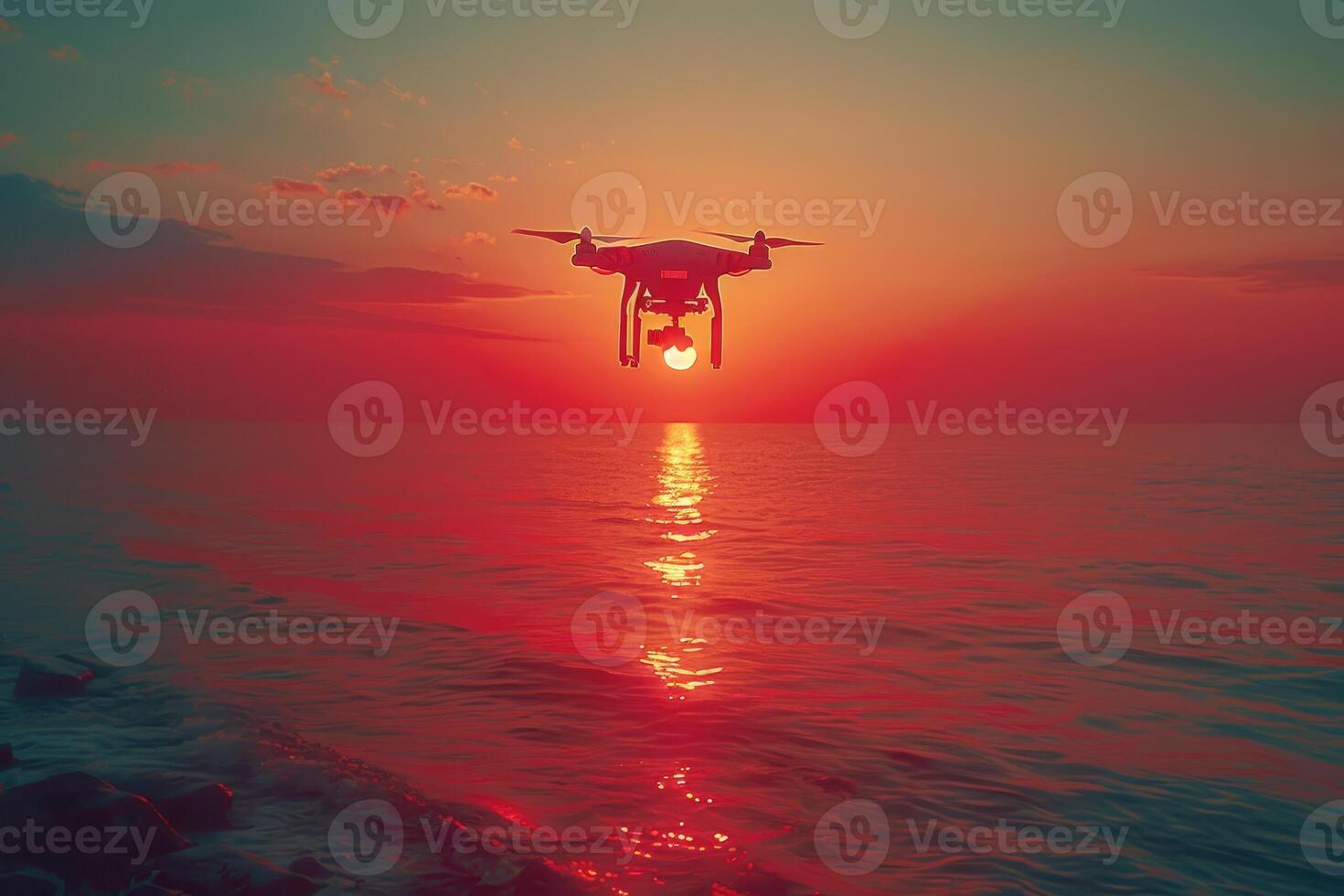 AI generated drone flying in the sky professional photography photo