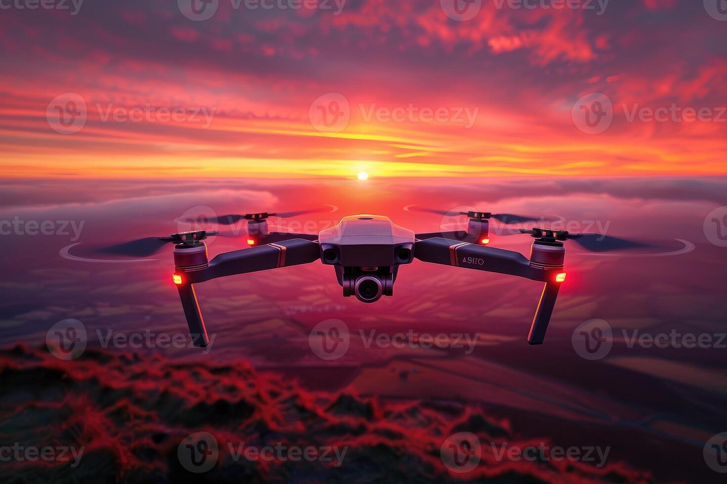 AI generated drone flying in the sky professional photography photo