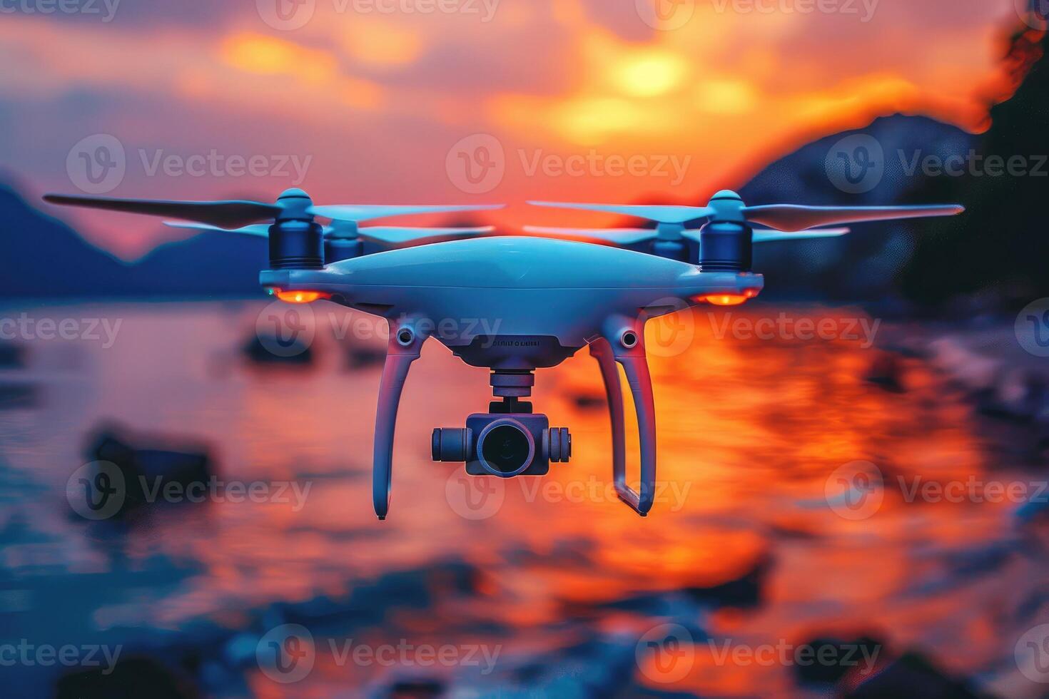 AI generated drone flying in the sky professional photography photo