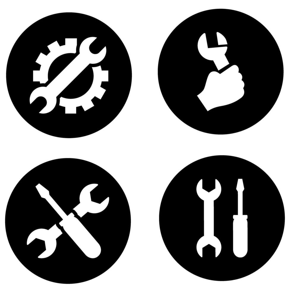 Repair icon vector set. Fix illustration sign collection. Service center symbol. Support logo.