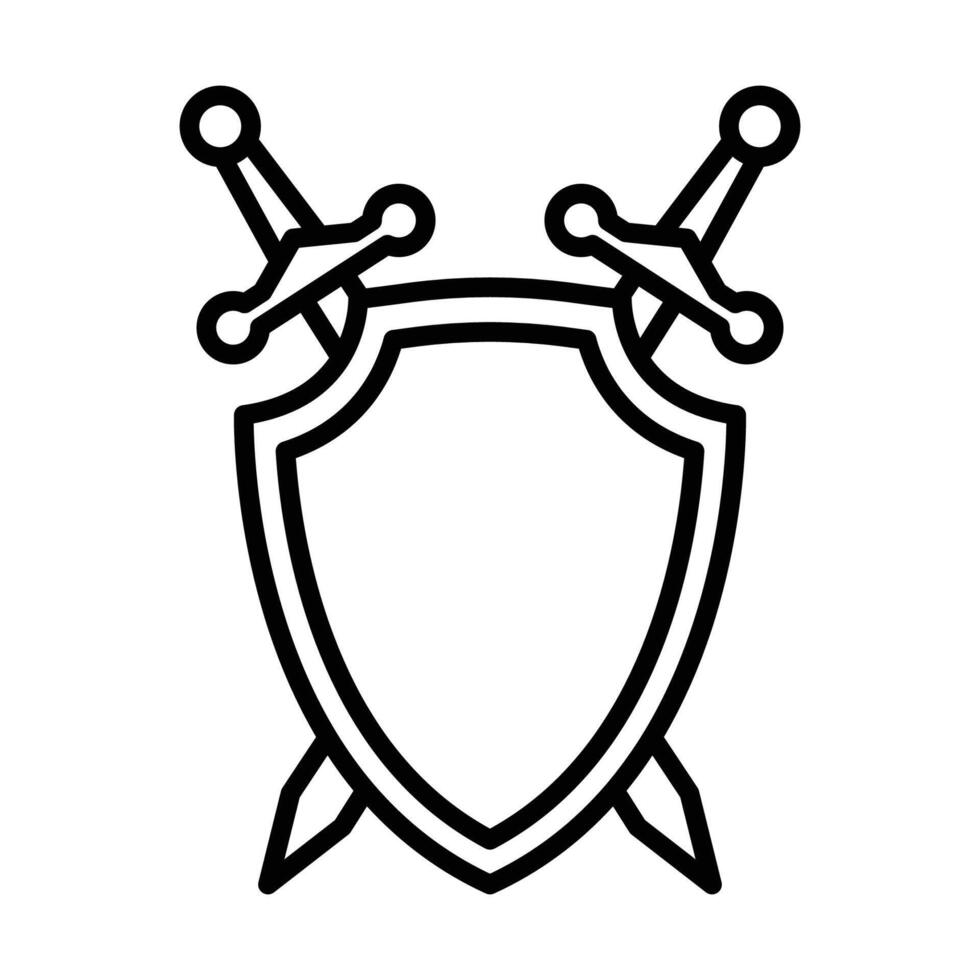 shield and sword icon vector design template in white background