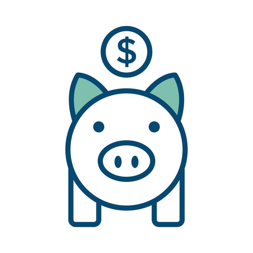 piggy bank icon vector design template in white background