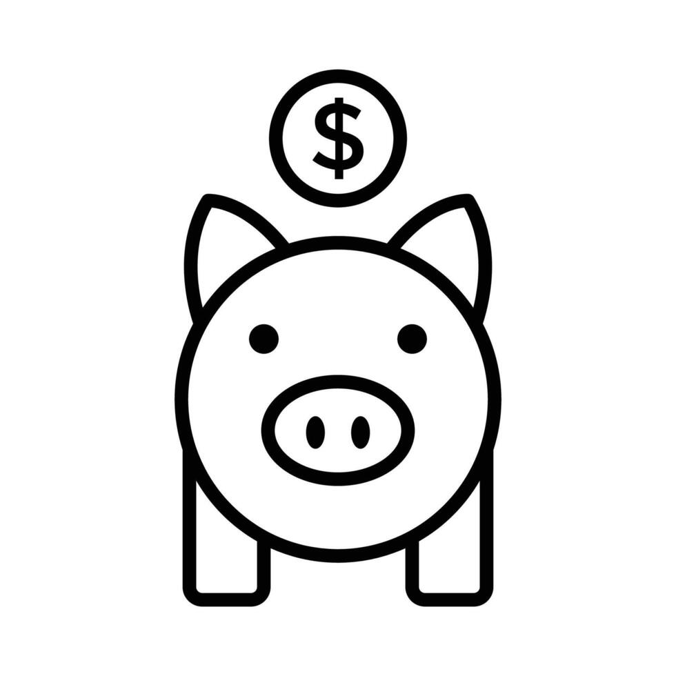 piggy bank icon vector design template in white background