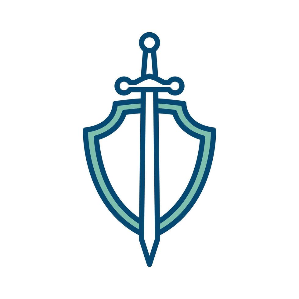 shield and sword icon vector design template in white background