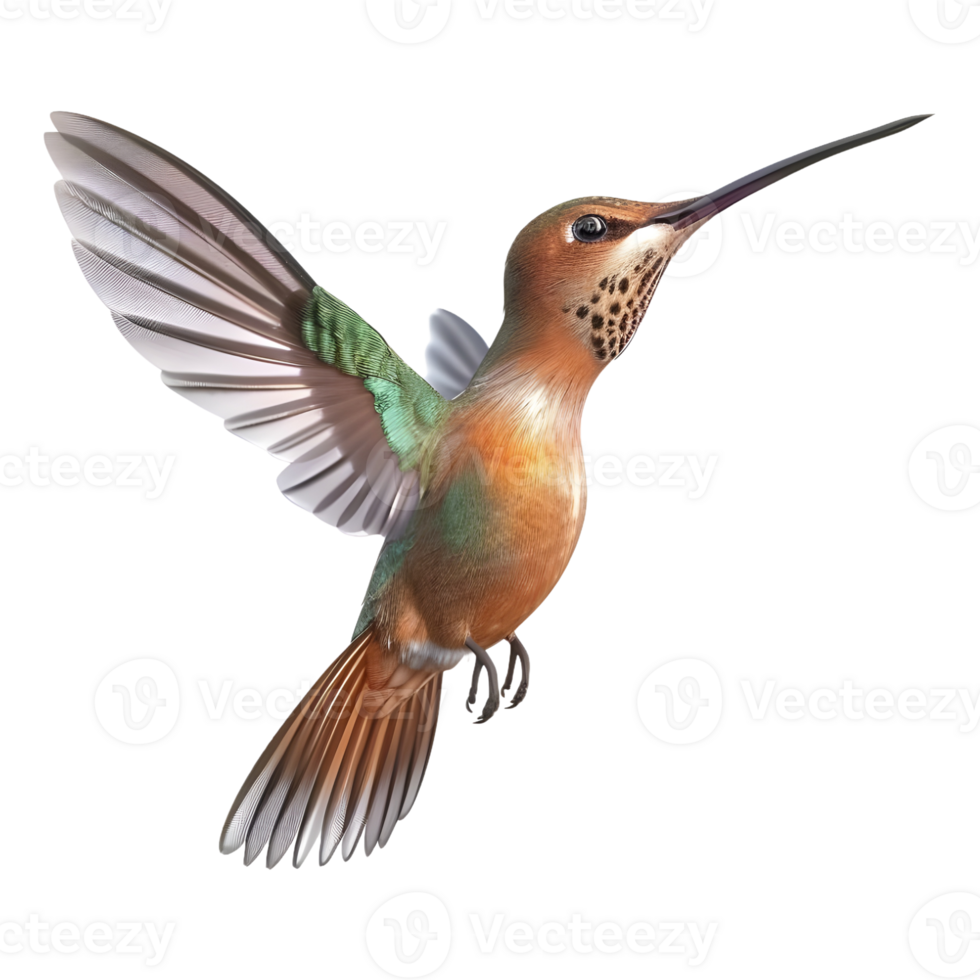 AI generated 3D Rendering of a Hummingbird on Transparent Background - Ai Generated png