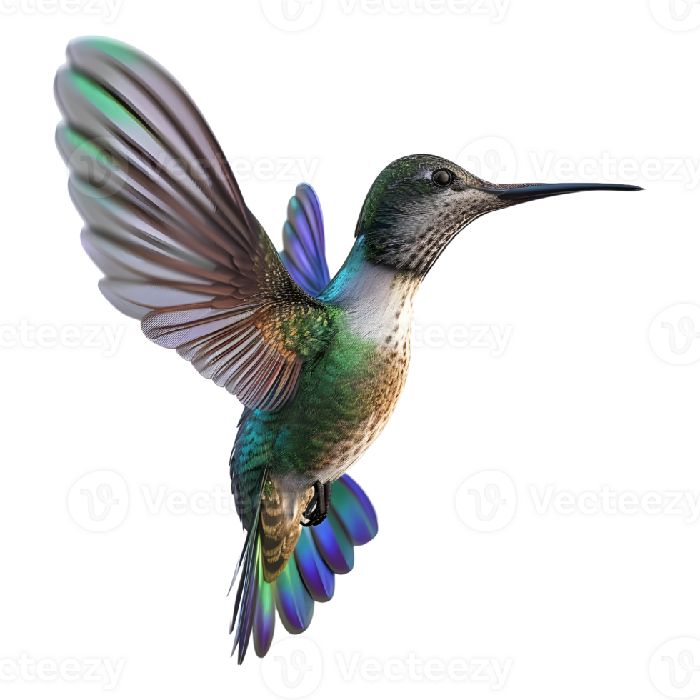 AI generated 3D Rendering of a Hummingbird on Transparent Background - Ai Generated png