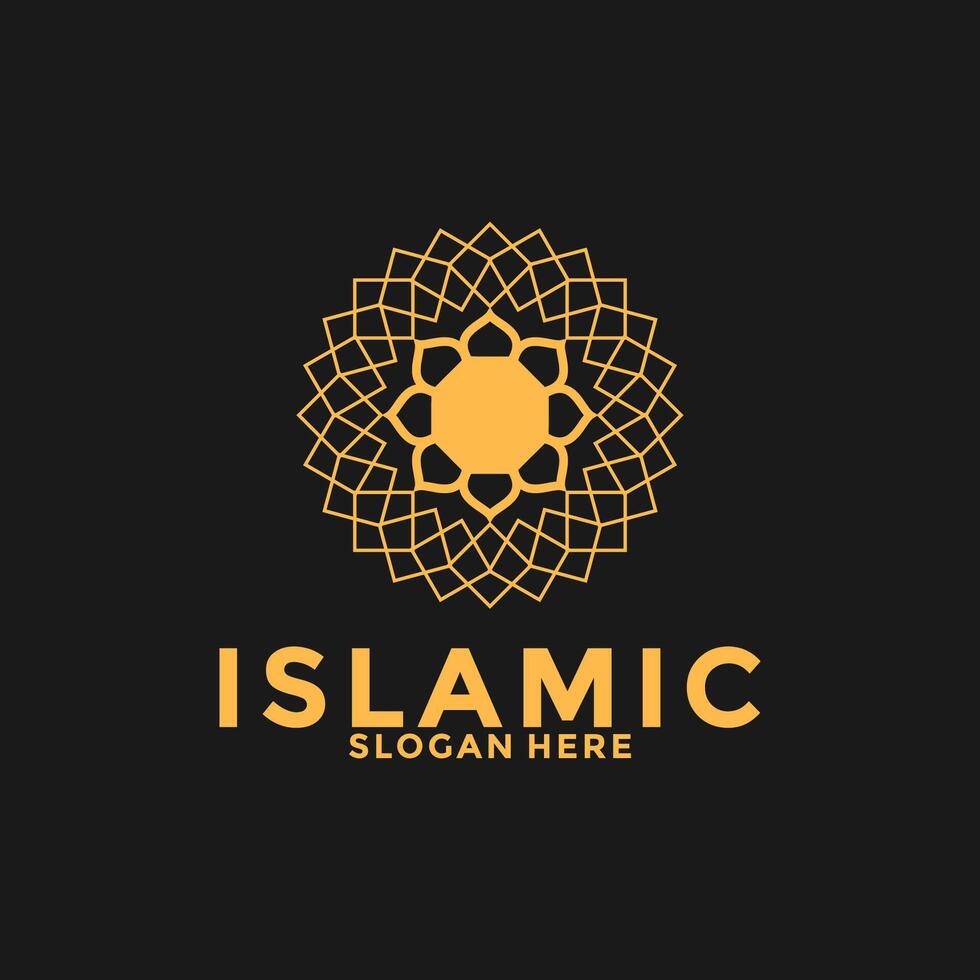 Abstract premium luxury logo design, Flower Ornament Islamic Logo design vector template