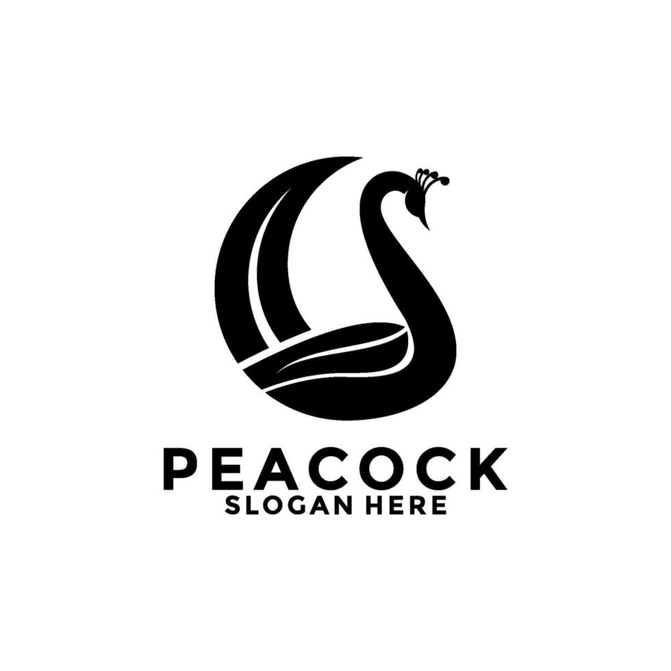 Luxurious Peacock bird logo icon, Abstract Peacock logo vector design template