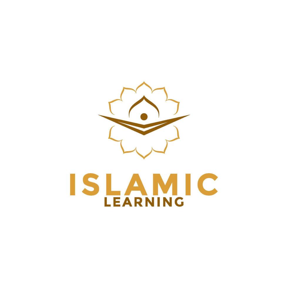 musulmán aprender logo, islam aprendizaje logo plantilla, islámico medios de comunicación vector ilustración