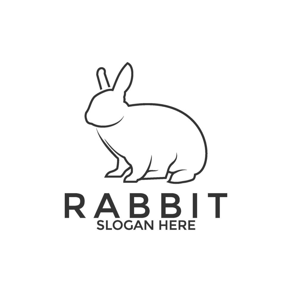 Rabbit Line art logo, Rabbit logo template vector icon symbol illustration