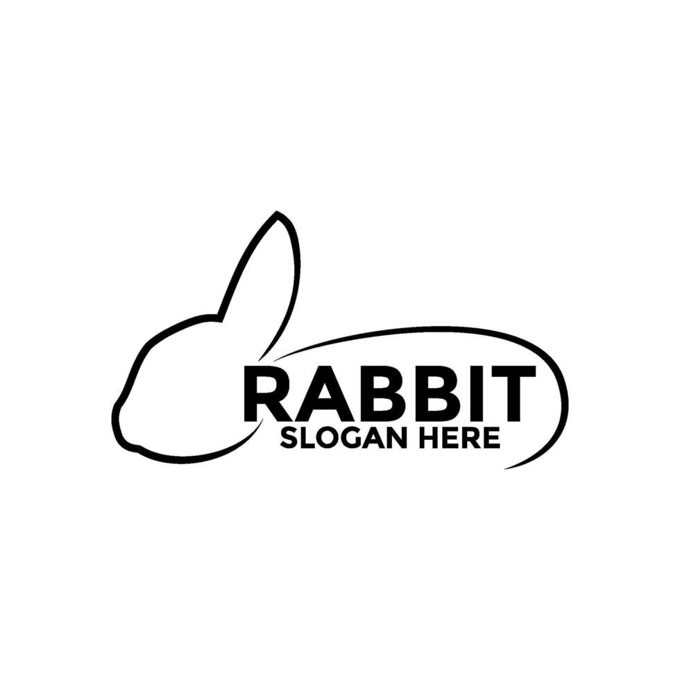 Rabbit Line art logo, Rabbit logo template vector icon symbol illustration