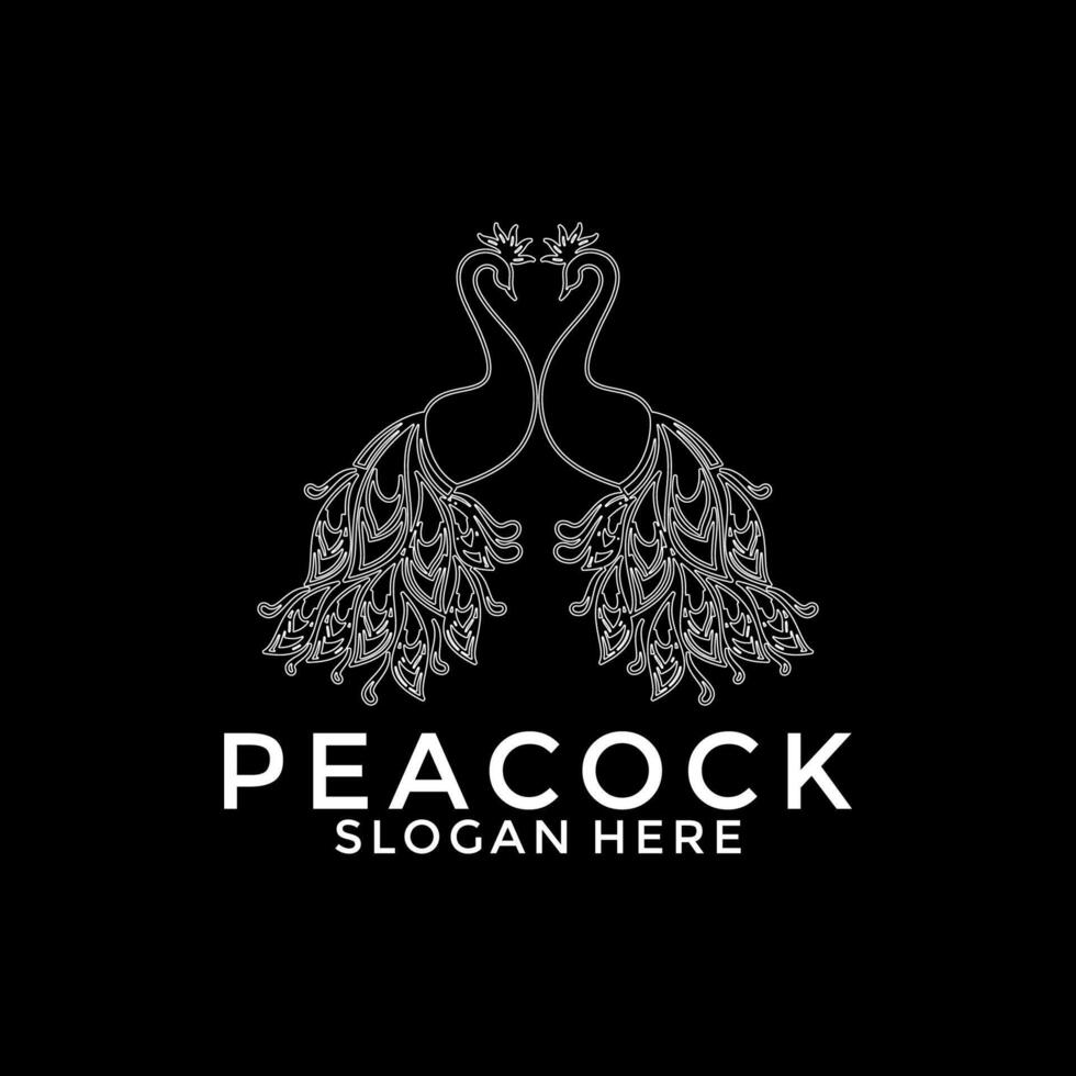 Luxurious Peacock bird logo icon, Abstract Peacock logo vector design template
