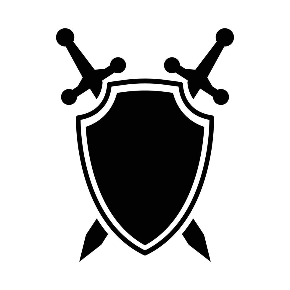 shield and sword icon vector design template in white background