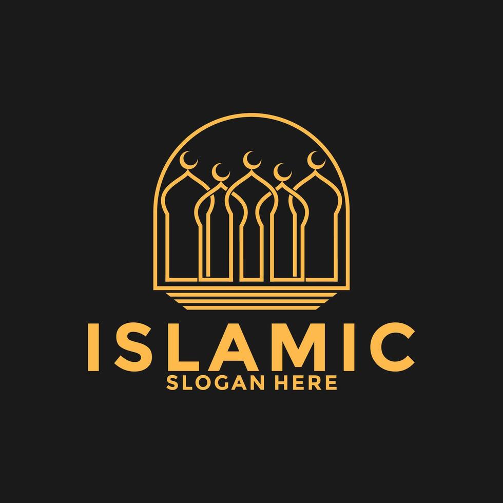 logotipo de aprendizaje musulmán de lujo, plantilla de logotipo de aprendizaje islámico, ilustración vectorial vector