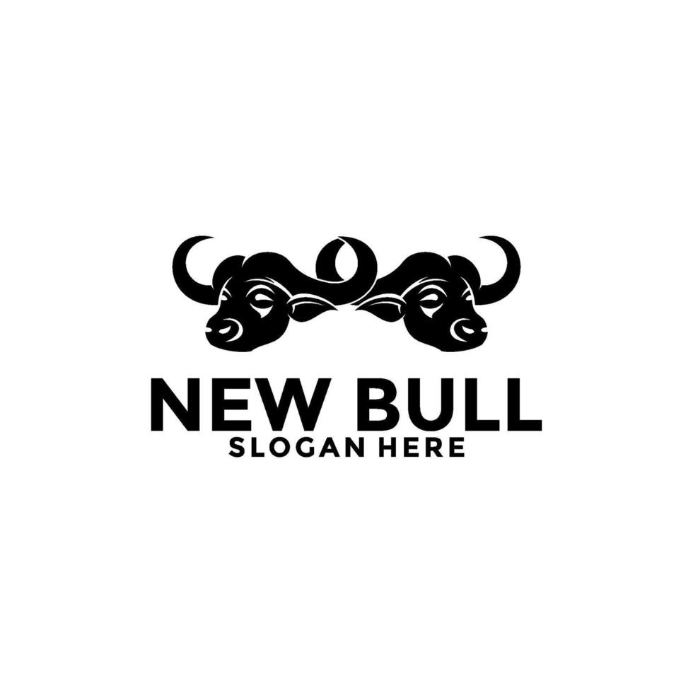 Creative Wild Bull Buffalo Horn Head Vector Logo , Bull Logo design template