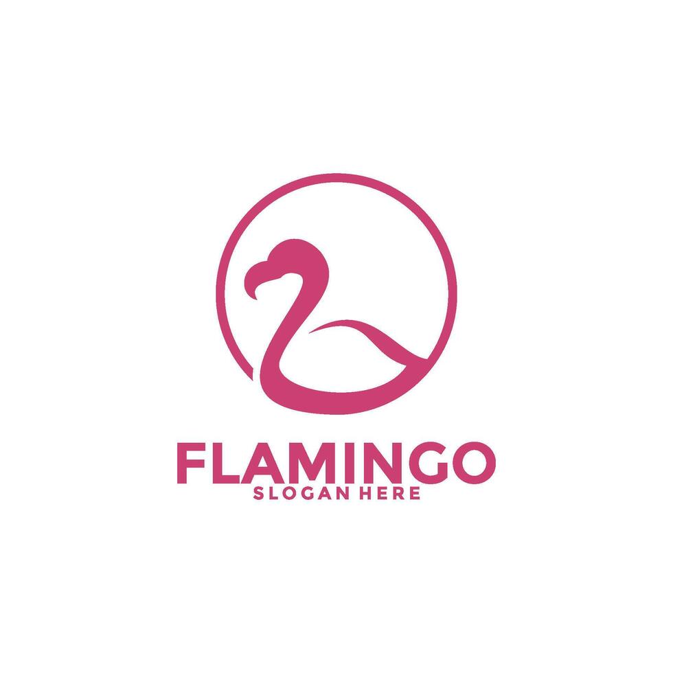 flamenco pájaro logo concepto, elegante flamenco línea Arte logo vector modelo