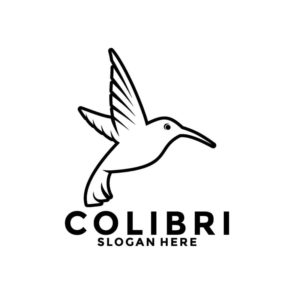 pájaro colibri logo , zumbador pájaro vector logo sencillo línea vector diseño modelo