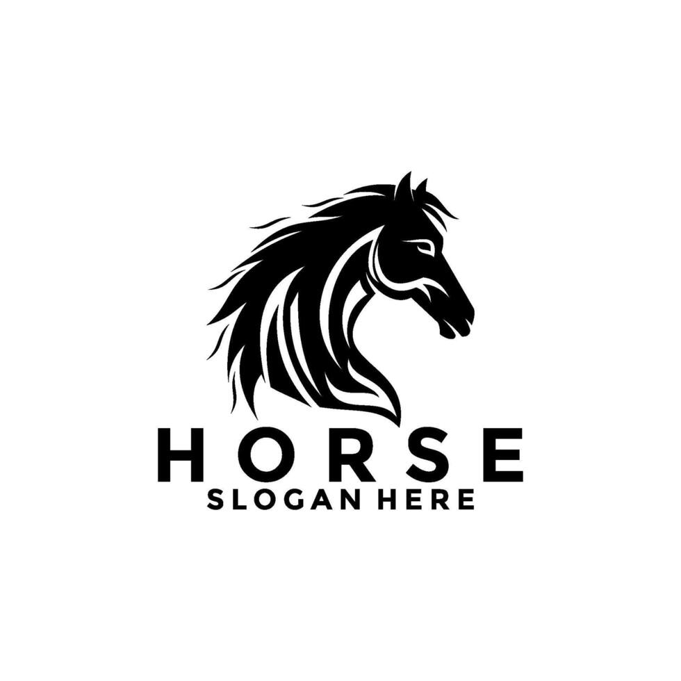 Horse Simple Elegant Logo Vector, Horse Head logo design template vector