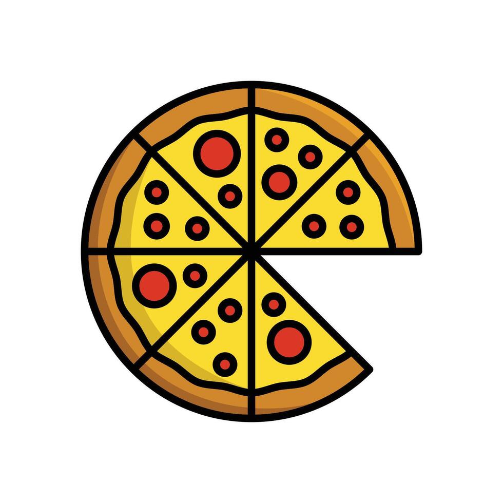 Pizza icono vector diseño modelo en blanco antecedentes