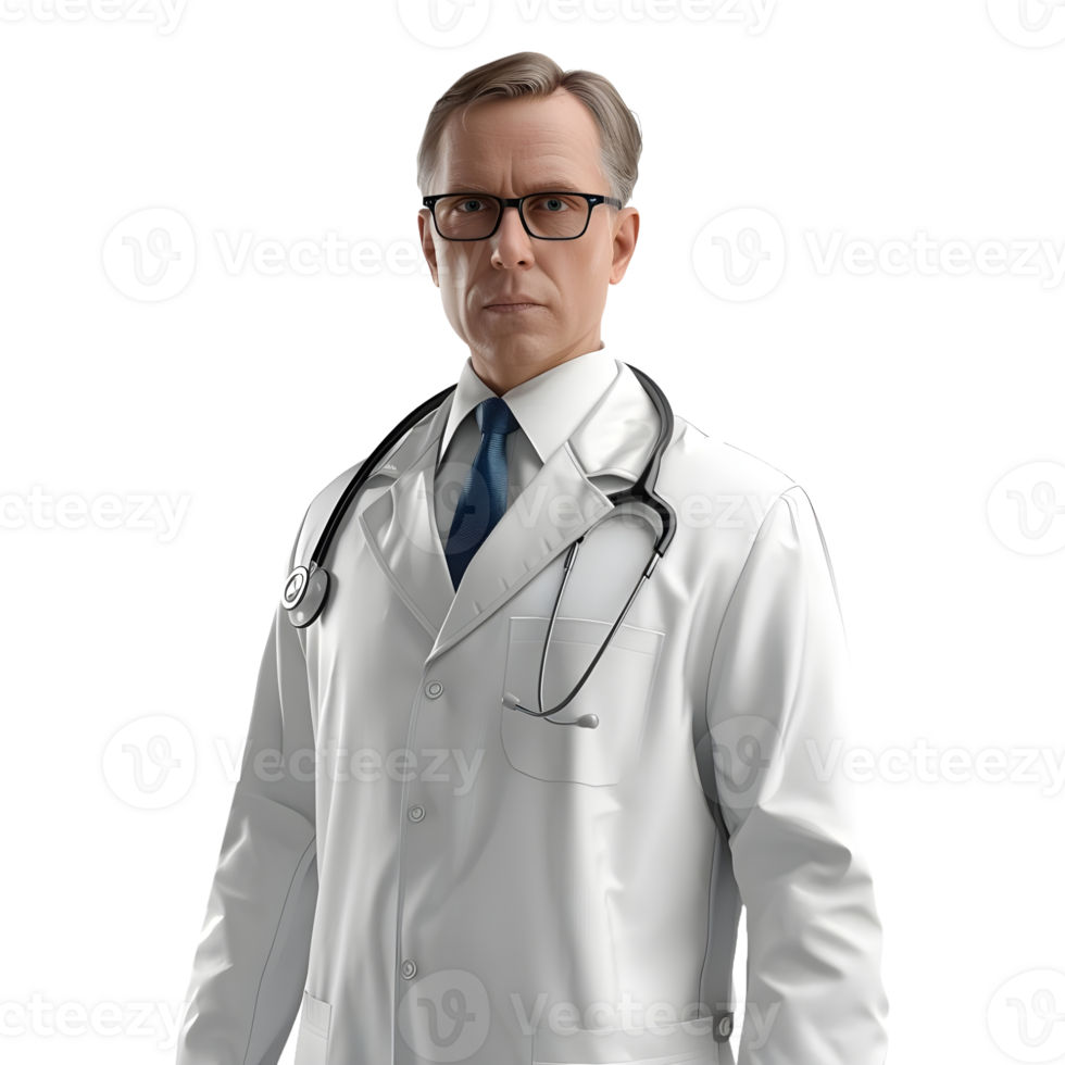 AI generated Male Doctor Standing on Transparent background - Ai Generated png