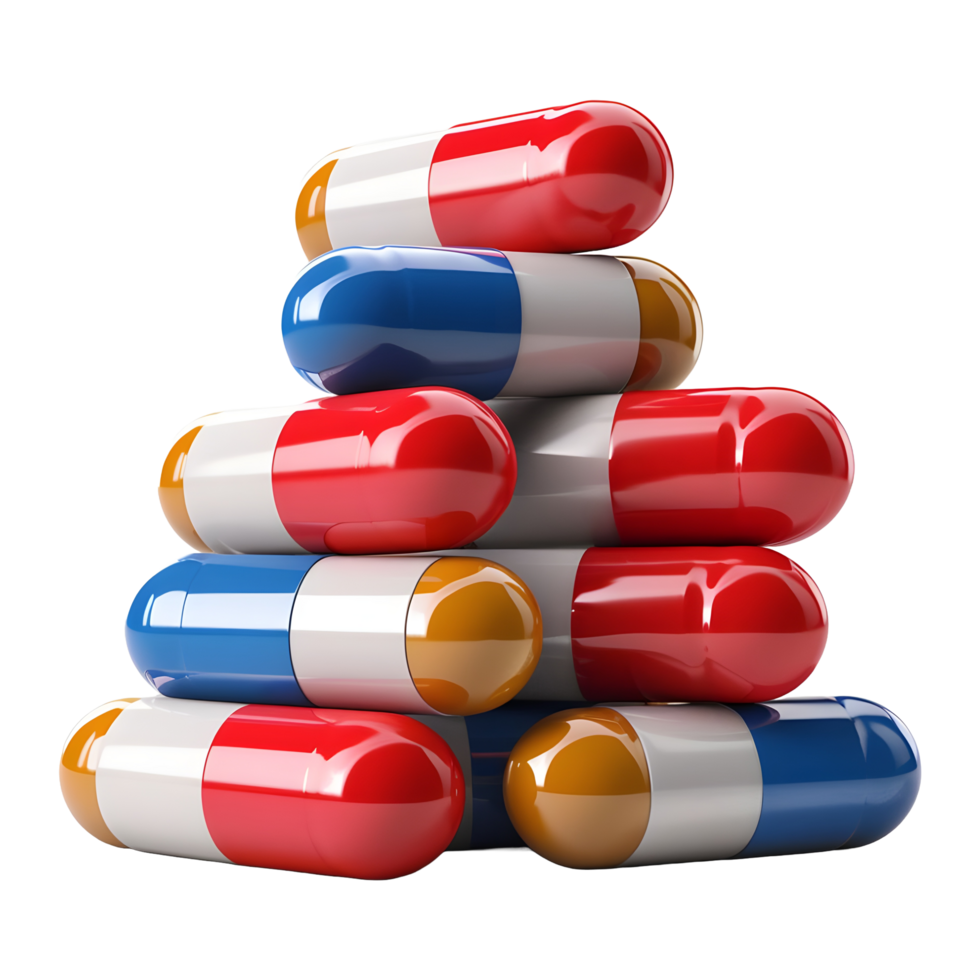 AI generated 3D Rendering of a Capsule or Pill on Transparent Background - Ai Generated png