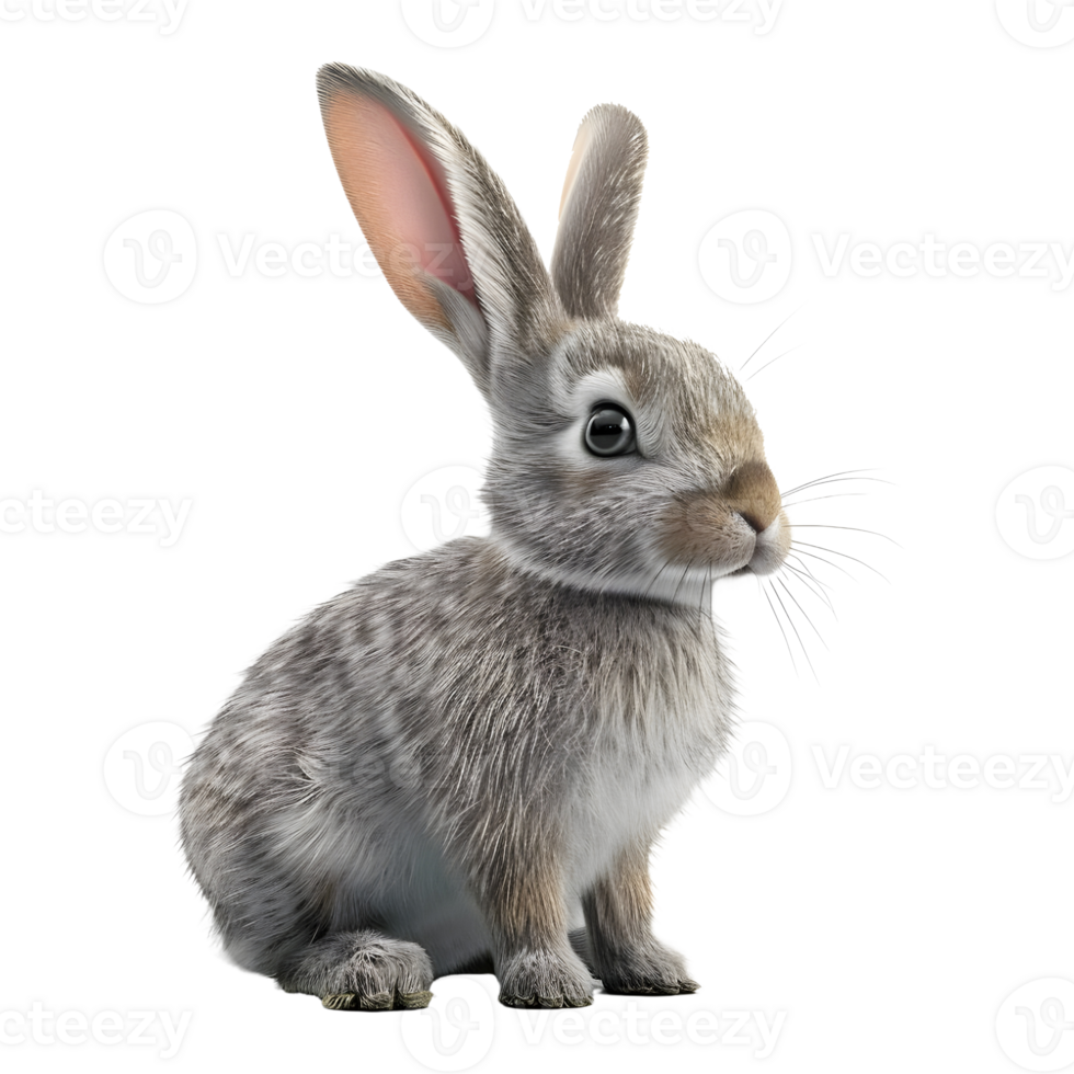 AI generated Beautiful Rabbit on Transparent background - Ai Generated png